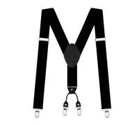 AUYAO Herren Hosenträger Hosenträger Extra Stark Breit Y Form | Unisex 3,5 Cm mit Sehr Starken 4 Clips Heavy Duty Men Braces Einstellbar Elastisch Einheitsgröße Hosenträger