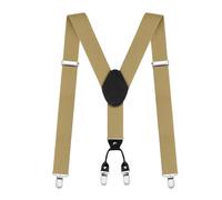 AUYAO Herren Hosenträger Hosenträger Extra Stark Breit Y Form | Unisex 3,5 Cm mit Sehr Starken 4 Clips Heavy Duty Men Braces Einstellbar Elastisch Einheitsgröße Hosenträger