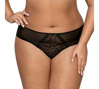 AVA 1396 Slips Damen Unterhosen Unterwäsche Spitze Gemustert Setteil, Schwarz,XL