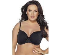 AVA Damen Bikini Oberteil Bademode Musterlos Bügel Regulierbar SK-13, Schwarz,85F