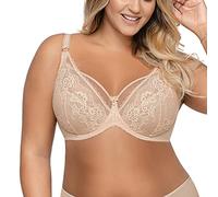 AVA Damen Soft BH Spitze Netz Schalen Streifen Unterwäsche1824 Venus, Beige,70G