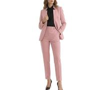 Ava Luke Hosenanzüge Für Damen Elegant Zweiteilig, Hosenanzug 2-teilig Anzüge Für Damen Rosa 50