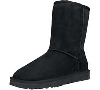 Ava Mia AMWB2401 Damen Fellstiefel gefüttert mit echter Wolle Winterstiefel Winterschuhe Echtleder Leder Stiefel Damenstiefel wasserabweisend, Schwarz, EU 36