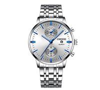 Avaner Herren-Armbanduhr mit japanischem Quarz, Armband aus Edelstahl, rundes Zifferblatt, analog, 3 Zifferblätter, Elegante Armbanduhr grün