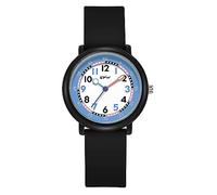 Avaner Kinder Uhr Silikon Armband: Schwarze Jugendliche Uhr Analog Quarzwerk Armbanduhr Wasserdicht Kinderuhr Lernuhr Schüleruhr Bunt Uhren für Jungen Mädchen