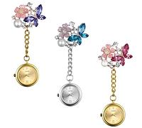 Avaner Krankenschwesteruhr Specht Eule Pflegeruhr Analog Quarzwerk FOB Pulsuhr Ansteckuhr Pfau Schmetterling Elefant Schwesternuhren mit Pin/Clip Set Arzt Doktor Medical Taschenuhr