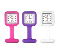 Avaner Schwesternuhr Silikon Krankenschwesteruhr Pflegeuhr Krankenschwester Uhren mit Quadratisches Zifferblatt Brosche Fob Uhr Analog Quarz Hängende Taschenuhr für Arzt Doktor Krankenschwester