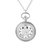 Avaner Taschenuhr Strasssteine Eule Quarz Uhr: Silber Taschenuhren mit Arabischen Ziffern Pulloverkette Analoge Uhr für Herren Damen als Geschenke für Muttertag Vatertags Weihnachten Geburtstag