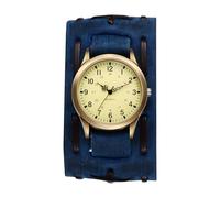 Avaner Uhren Damen Herren Echtleder: Halloween Armbanduhr Breites Abnehmbares Lederarmband Retro Steampunk Herrenuhr Motorraduhren Vintage Analog Quarzuhr für Männer