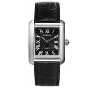 Avaner Uhren Damen Herren Paaruhren: Armbanduhr für Herren Damen Quadratische Rechteckige Uhren Vintage Analog Quarzuhr Leder Armband als Geschenke für Frauen Männer