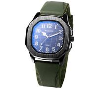 Avaner Uhren Herren Silikon Armband: Herrenuhr mit Silikonarmband Arabischer Ziffernskala und Globusmuster Herren Armbanduhr Analoge Quarz Uhr Watches für Männer