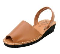 Avarca Damen Keilsandalen Echtleder Sandalen mit Keilabsatz Abarca Menorquina Leder braun 41