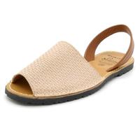 Avarca Flache Sandalen Damen Leder Ledersandalen Menorca Schuhe Comfort Abarca Avarcas Menorquinas Beige 35