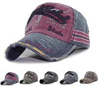 AVASAGS Baseball Kappe für Männer und Frauen, Vintage Baseballmütze Basecap Baseballcap, Outdoor Freizeit Einstellbare Retro Mützen Caps Kappe (A-Rot)