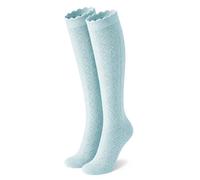 AVAYUU Damen Trachtenstrümpfe und Dirndlstrümpfe, Komfort, Weiß, Kniehoch | Trachtensocken Baumwolle, Größen 36-41, mit Rüschen Rauten, passend zu Hochzeit, Dirndl, Tracht und Oktoberfest, 1/2 Paar