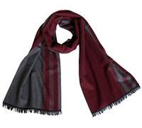 Avenella Edler Schal aus SEIDENFLANELL, Wunderbar WEICHER Schal aus 100% Seide (ca. 180x30 cm, kurze Fransen) Bordeaux und Dunkelgrau für Sie und Ihn