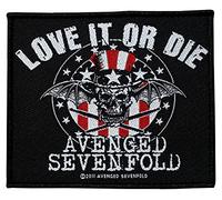 AVENGED SEVENFOLD Aufnäher LOVE IT OR DIE Patch gewebt 10 x 8,5 cm
