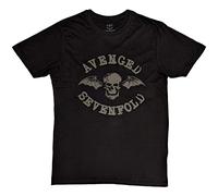 Avenged Sevenfold T Shirt Classic Deathbat Hi-Build Nue offiziell Unisex Schwarz M