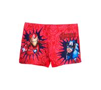 Marvel Press Avengers Badehose Jungen Kinder Badeshorts Iron Man Captain America (DE/NL/SE/PL, Numerisch, 104, Regular, Rot)