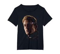 Avengers Endgame Avenge The Fallen Captain America T-Shirt, Damen Große Größen, Schwarz, 4X