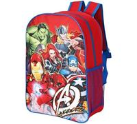 Avengers Jungen Rucksack Charakter Rucksack Kinder Schultasche Superhelden Tragetasche Reisetasche mit Getränkehalter, rot, M