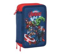 Avengers Schulmäppchen mit 37 Utensilien, Kindermäppchen, ideal für Kinder von 5 bis 14 Jahren, bequem und vielseitig, Qualität und Widerstandsfähigkeit, 12,5 x 5,5 x 19,5 cm