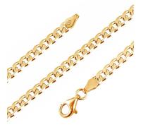 Avesano Panzerkette vergoldet Herren 925 Silber Halskette 4,3 mm Goldkette Gold Kette Länge 45 cm verfügbar 101042-545