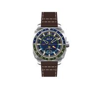 AVI-8 Hawker Hunter Atlas GMT Automatikuhr für Herren, 44 mm, mit Lederband, AV-4122, Erdblau