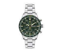 AVI-8 Hawker Hurricane Herren-Chronograph zum 90. Jahrestag, 45 mm, limitierte Auflage, Asphaltgrün, mit massivem Edelstahlarmband AV-4130-33, Tarmac Green
