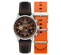 AVI-8 Hawker Hurricane Herren-Chronograph, 43,5 mm, mit Lederband, AV-4011, Tigerorange