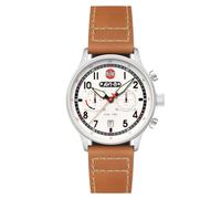 AVI-8 Hawker Hurricane Herren-Chronograph, Airfix-Edition, 43,5 mm, mit Lederband, AV-AIRFIX, silberfarben / weiß
