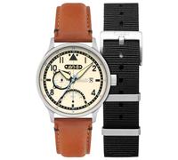 AVI-8 Hawker Hurricane Mckellar Herrenuhr mit Lederarmband, 44 mm, AV-4101, Braun / Beige, Armband