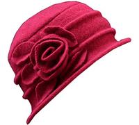 Avilego Wollmütze für Damen, mit Blumenmotiv, Rot, Rot/Ausflug, einfarbig (Getaway Solids), Einheitsgröße