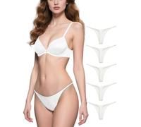 Avondii G String Tangas für Damen aus Baumwolle,Sexy Unterwäsche,Frauen Nahtlose Slips Unterwäsche,Atmungsaktiv Invisible Women Thongs Unterhosen, (L,weiß)