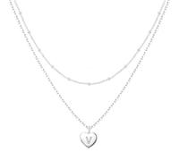 Avotto Halskette Damen Silber 925 Hypoallergen A-Z Herz mit Buchstaben Kette Damen Halskette Silber Frauen Personalisierte Geschenk