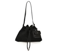 AVZYARDY Damen-Schultertasche aus PU-Leder, verstellbarer Riemen, einfarbig | Einfarbige PU-Schultertasche mit verstellbarem Riemen, Beuteltasche mit Kordelzug, geräumige Taschen, vielseitiger Stil