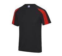 AWDis Contrast Cool T Jet Schwarz Fire Red L