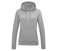 JH001F Just Hoods Damen Kapuzenpullover mit doppellagiger Kapuze Heather Grey XL