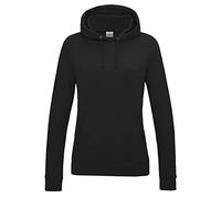 JH001F Just Hoods Damen Kapuzenpullover mit doppellagiger Kapuze Jet Black XS