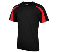 Just Hoods by AWDIS T-Shirt Contrast Cool T Jet Schwarz/Fire Red Größe L