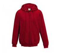 Awdis Herren Kapuzenjacke/Kapuzenpullover/Hoodie mit Reißverschluss (S) (Feuerrot)