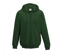 Awdis Herren Kapuzenjacke / Kapuzenpullover / Hoodie mit Reißverschluss (XL) (Tannengrün)