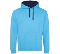 JH003 Just Hoods Varsity Kapuzenpullover mit doppellagiger Kapuze mit kontrastfarbener Innenseite Hawaiian Blue M