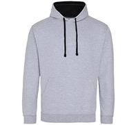 JH003 Just Hoods Varsity Kapuzenpullover mit doppellagiger Kapuze mit kontrastfarbener Innenseite Heather Grey M