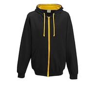 AWDis Herren Varsity Zoodie Kapuzenpullover, Mehrfarbig (Jet Black/Gold), XXL
