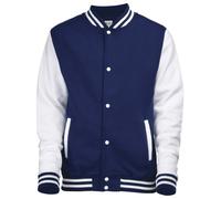 AWDis Jungen Jacke Kids Varsity regular Jacke , Blau (Oxford Navy/White), XS