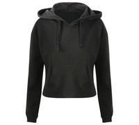 JH016 Just Hoods Damen Kapuzenpullover Bauchfei Jet Black XS