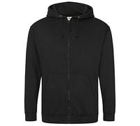 AWDis Just Hoods JH050 Unisex Kapuzenpullover mit Reißverschluss - Dunkelschwarz - M