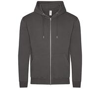 AWDis Just Hoods JH250 Unisex Organisch Hoodie mit Reißverschluss - Anthrazit - L