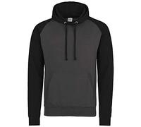 AWDis Just Hoods Unisex Kapuzen-Sweatshirt, zweifarbig (L) (Anthrazit/Schwarz)